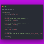 How to add two numbers in C program example?