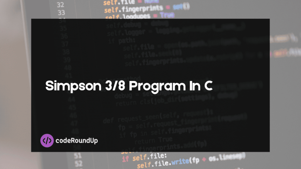 Simpson 3/8 Program In C